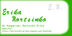 erika mortsinko business card